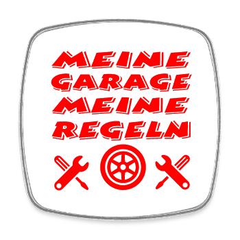 Garage - Viereckiger Kühlschrankmagnet - Weiß - Vorne