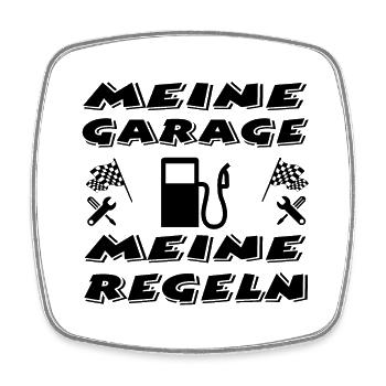 Garage - Viereckiger Kühlschrankmagnet - Weiß - Vorne