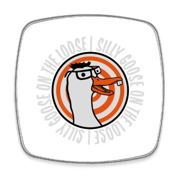goose on the loose - Viereckiger Kühlschrankmagnet - Weiß - Vorne