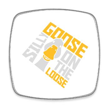 goose on the loose - Viereckiger Kühlschrankmagnet - Weiß - Vorne