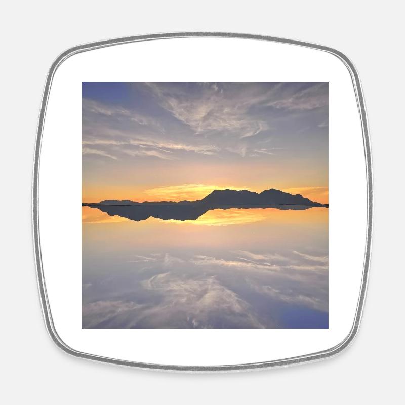 Sunset ByRino - Square fridge magnet - white