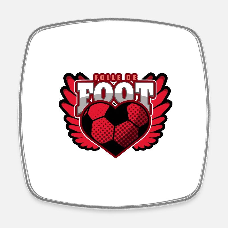 FOLLE DE FOOT ! - Magnet carré - blanc