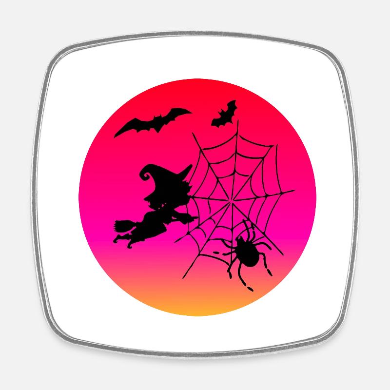 L’Heure des sorcières - Halloween - Magnet carré - blanc