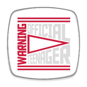 warning official teenager Zitat - Viereckiger Kühlschrankmagnet - Weiß - Vorne