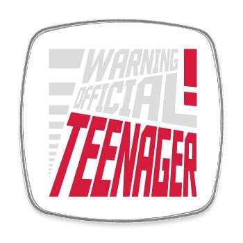 warning official teenager Zitat - Viereckiger Kühlschrankmagnet - Weiß - Vorne