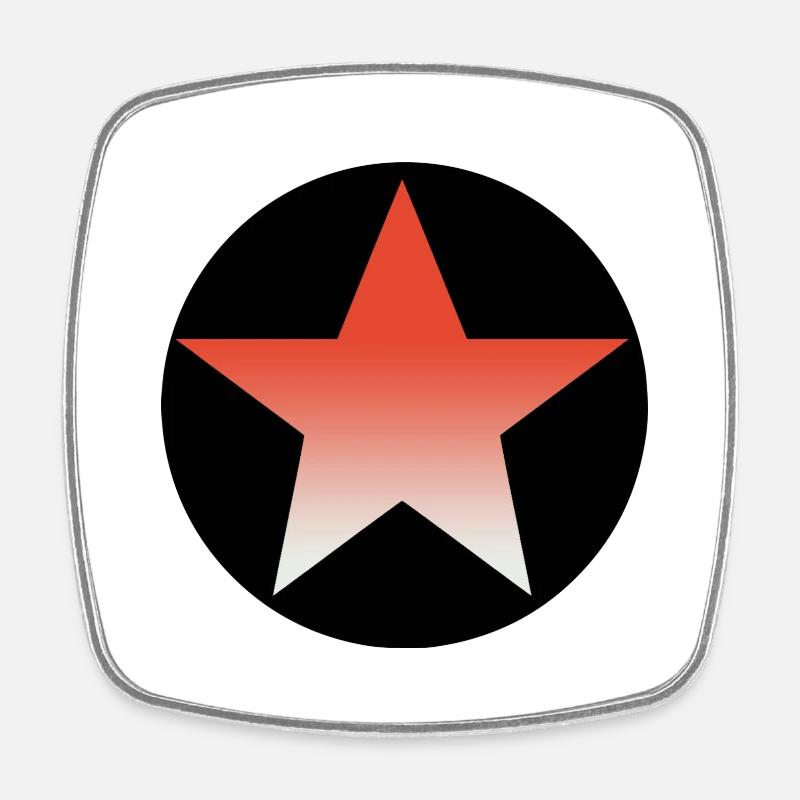 star 8 - Square fridge magnet - white