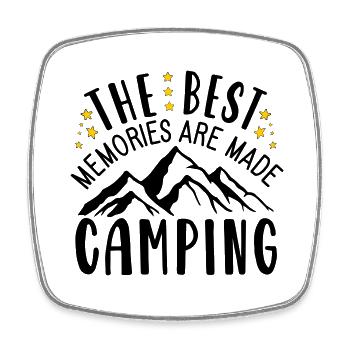 The Best Memories Are Made Camping - Square fridge magnet - white - Front