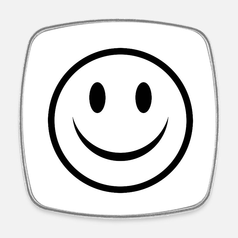 Happy - Square fridge magnet - white