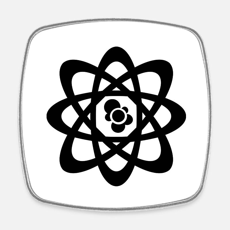 Atom - Square fridge magnet - white