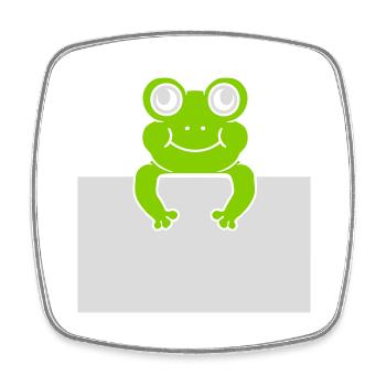 Present text Comic Frog - Square fridge magnet - white - Front