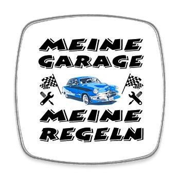 Garage - Viereckiger Kühlschrankmagnet - Weiß - Vorne