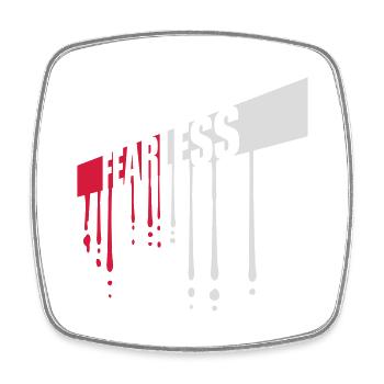 fearless Text Quote Design - Square fridge magnet - white - Front