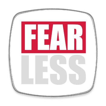 fearless Text Zitat Design - Viereckiger Kühlschrankmagnet - Weiß - Vorne