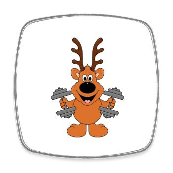BODYBUILDING - FITNESS - SPORT - REH - GEWICHTE - Viereckiger Kühlschrankmagnet - Weiß - Vorne