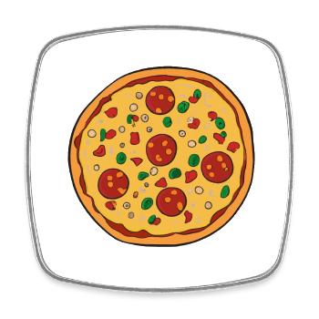 Pizza Pizza Baker Pizza Food Idée cadeau - Magnet carré - blanc - Devant