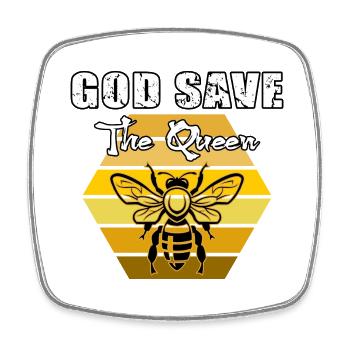 Imker Bienenkönigin "god save the queen"retro wabe - Viereckiger Kühlschrankmagnet - Weiß - Vorne