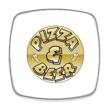 Pizza - Square fridge magnet - white - Front