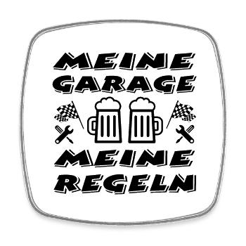 Garage - Viereckiger Kühlschrankmagnet - Weiß - Vorne