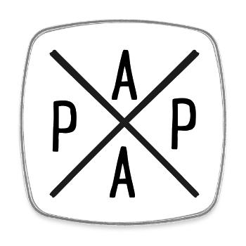 Papa - Viereckiger Kühlschrankmagnet - Weiß - Vorne