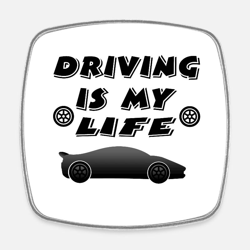 Car - Square fridge magnet - white