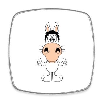 PFERD - PONY - REITEN - TIER - KIND - BABY - Viereckiger Kühlschrankmagnet - Weiß - Vorne