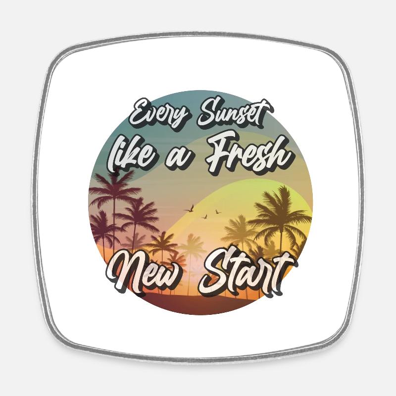 California dream sunset - Square fridge magnet - white