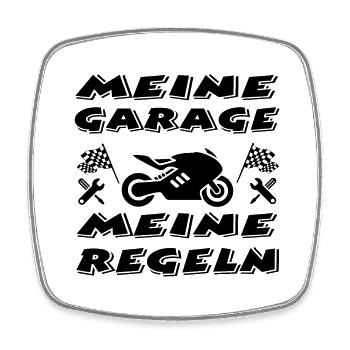 Garage - Viereckiger Kühlschrankmagnet - Weiß - Vorne