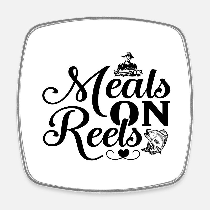 Repas sur bobines - Magnet carré - blanc