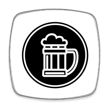 Bier Icon Symbol - Viereckiger Kühlschrankmagnet - Weiß - Vorne