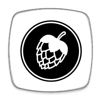 Tap beer icon - Square fridge magnet - white - Front