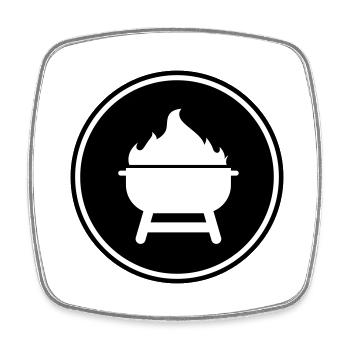 Icône Grill - Magnet carré - blanc - Devant
