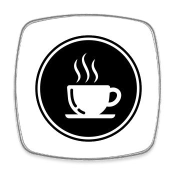 Coffee cup - Square fridge magnet - white - Front