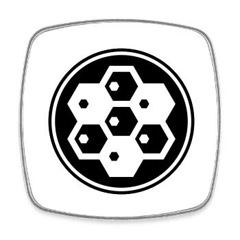 Beekeeper symbol - Square fridge magnet - white - Front