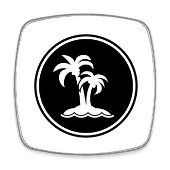 palm island symbol - Square fridge magnet - white - Front