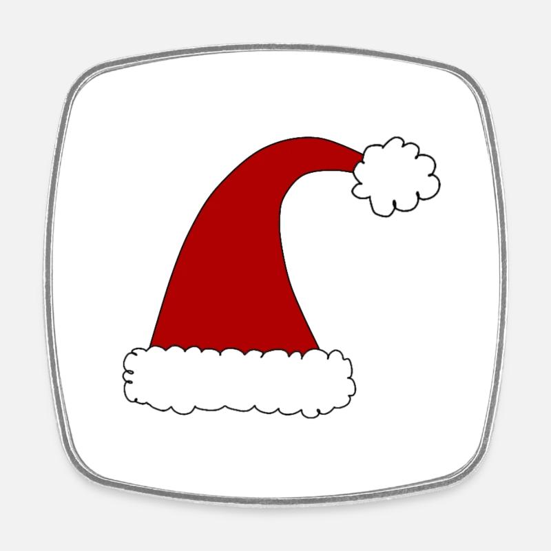 Chapeau père Noël - Magnet carré - blanc
