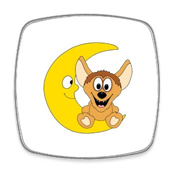 HYÄNE - MOND - TIER - KIND - BABY - Viereckiger Kühlschrankmagnet - Weiß - Vorne