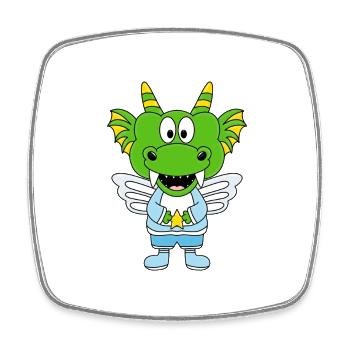DRACHE - ENGEL - KIND - BABY - Viereckiger Kühlschrankmagnet - Weiß - Vorne