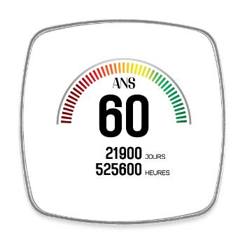 Anniversaire 60 ans Compteur - Magnet carré - blanc - Devant