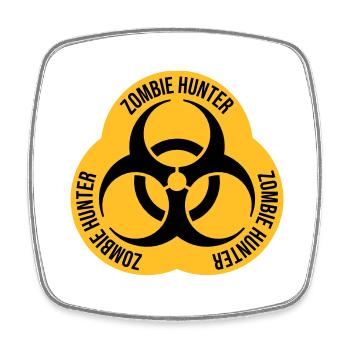 zombie hunter Halloween quote - Square fridge magnet - white - Front