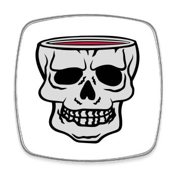 Mug Skull Horror Halloween - Square fridge magnet - white - Front