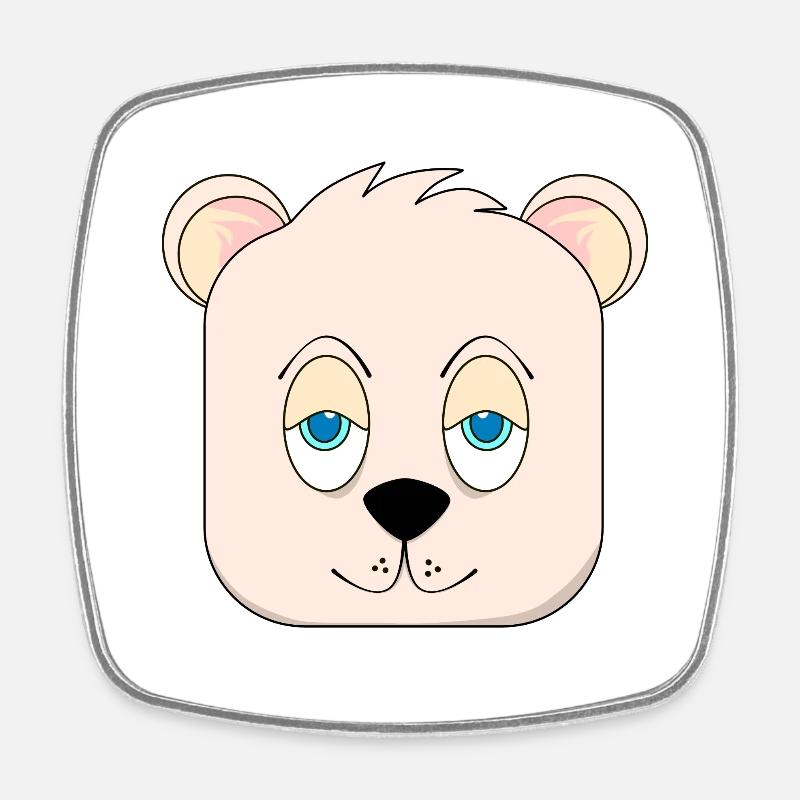 Square dog number one - Square fridge magnet - white
