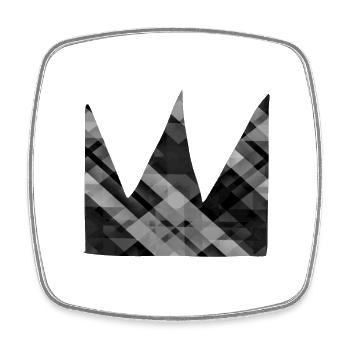 crown grey symbol shape - Square fridge magnet - white - Front
