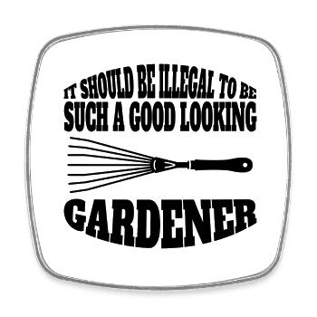 Jardinier Hobby Jardinier Jardin Girls Verger - Magnet carré - blanc - Devant