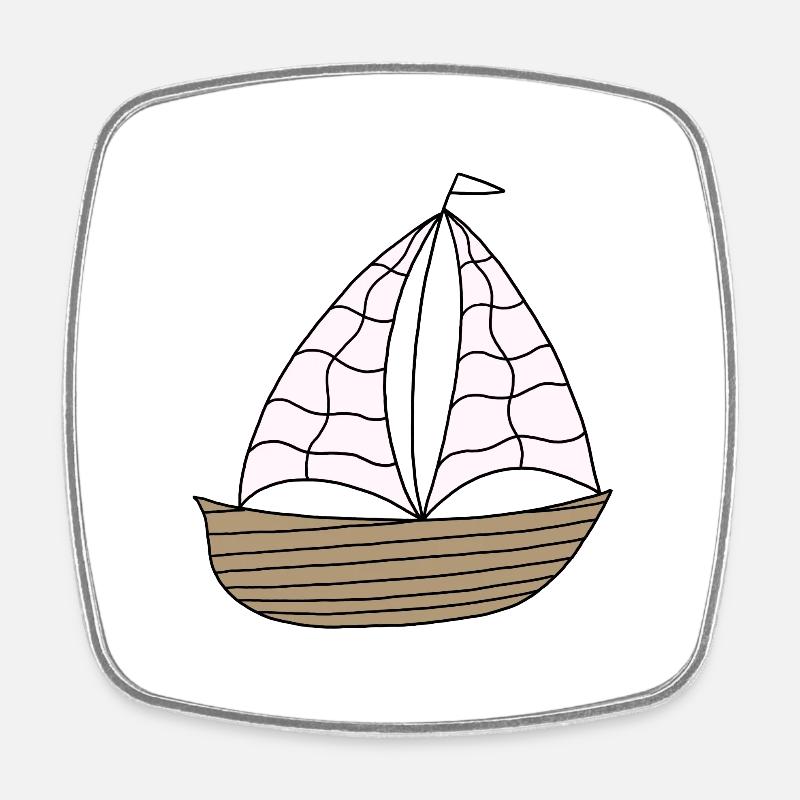 Sailboat - Square fridge magnet - white