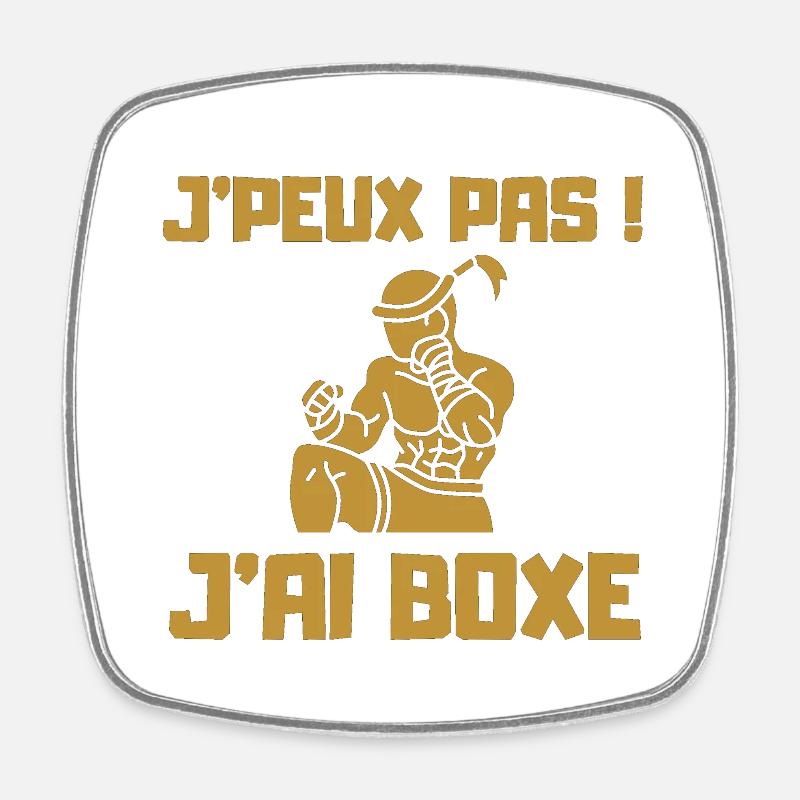 JPEUX PAS JAI BOXE THAI - Magnet carré - blanc