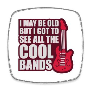 I may be old - Square fridge magnet - white - Front