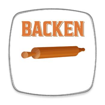 Backen macht mich glücklich Du nicht so... Bäckeri - Viereckiger Kühlschrankmagnet - Weiß - Vorne