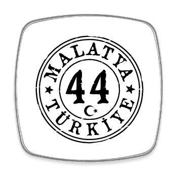 Malatya 44 Vintage - Viereckiger Kühlschrankmagnet - Weiß - Vorne