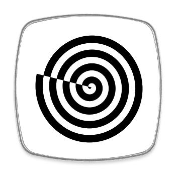 Spirale - Viereckiger Kühlschrankmagnet - Weiß - Vorne
