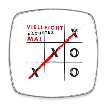 tic tac toe - Viereckiger Kühlschrankmagnet - Weiß - Vorne